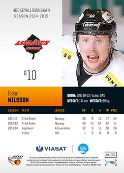2014-15 HockeyAllsvenskan #HA-057 Oskar Nilsson Back