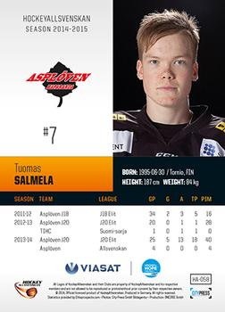 2014-15 HockeyAllsvenskan #HA-058 Tuomas Salmela Back
