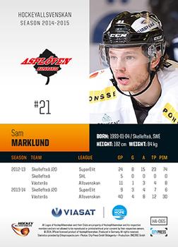 2014-15 HockeyAllsvenskan #HA-065 Sam Marklund Back