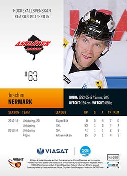 2014-15 HockeyAllsvenskan #HA-066 Joachim Nermark Back