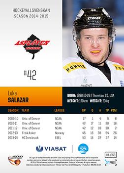 2014-15 HockeyAllsvenskan #HA-068 Luke Salazar Back