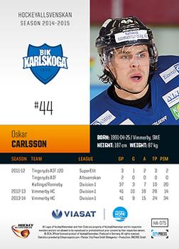 2014-15 HockeyAllsvenskan #HA-075 Oskar Carlsson Back
