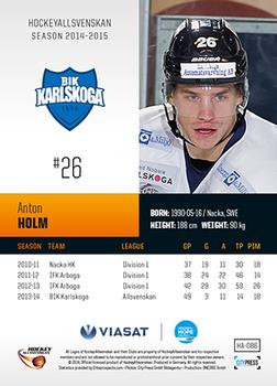 2014-15 HockeyAllsvenskan #HA-086 Anton Holm Back
