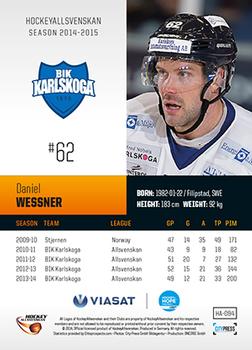 2014-15 HockeyAllsvenskan #HA-094 Daniel Wessner Back