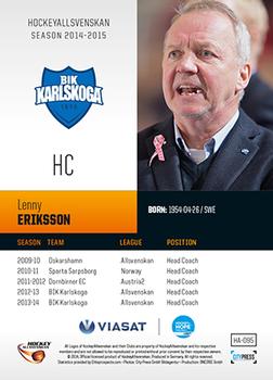 2014-15 HockeyAllsvenskan #HA-095 Lenny Eriksson Back