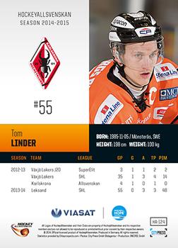 2014-15 HockeyAllsvenskan #HA-124 Tom Linder Back