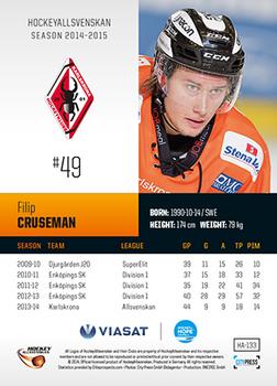 2014-15 HockeyAllsvenskan #HA-133 Filip Cruseman Back