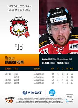 2014-15 HockeyAllsvenskan #HA-157 Magnus Haggstrom Back