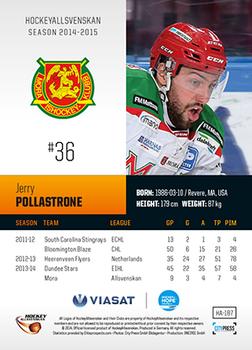 2014-15 HockeyAllsvenskan #HA-187 Jerry Pollastrone Back