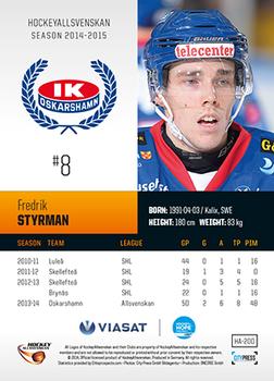 2014-15 HockeyAllsvenskan #HA-200 Fredrik Styrman Back