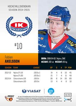 2014-15 HockeyAllsvenskan #HA-202 Fabian Axelsson Back