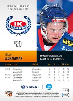 2014-15 HockeyAllsvenskan #HA-205 Mikael Lidhammar Back