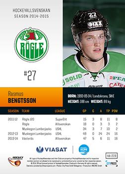 2014-15 HockeyAllsvenskan #HA-219 Rasmus Bengtsson Back