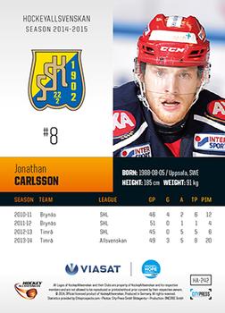 2014-15 HockeyAllsvenskan #HA-242 Jonathan Carlsson Back