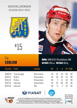 2014-15 HockeyAllsvenskan #HA-256 Par Edblom Back