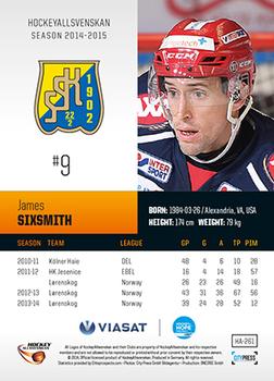 2014-15 HockeyAllsvenskan #HA-261 James Sixsmith Back