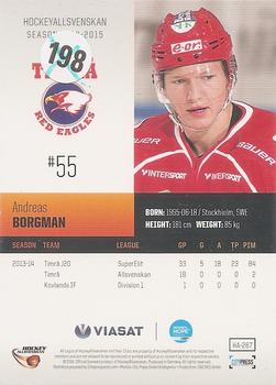 2014-15 HockeyAllsvenskan #HA-267 Andreas Borgman Back