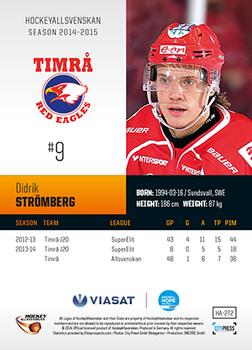 2014-15 HockeyAllsvenskan #HA-272 Didrik Strömberg Back