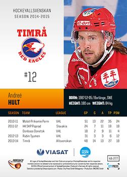 2014-15 HockeyAllsvenskan #HA-277 Andree Hult Back