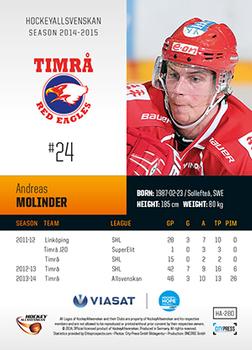 2014-15 HockeyAllsvenskan #HA-280 Andreas Molinder Back