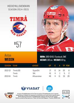2014-15 HockeyAllsvenskan #HA-284 Anton Wedin Back