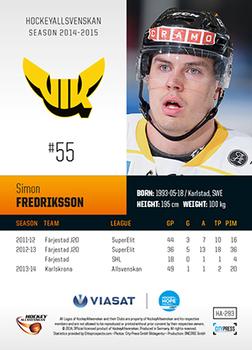 2014-15 HockeyAllsvenskan #HA-293 Simon Fredriksson Back