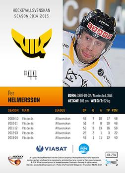 2014-15 HockeyAllsvenskan #HA-294 Per Helmersson Back