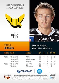 2014-15 HockeyAllsvenskan #HA-297 Hampus Larsson Back