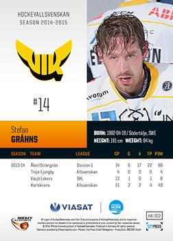 2014-15 HockeyAllsvenskan #HA-302 Stefan Grahns Back