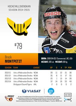 2014-15 HockeyAllsvenskan #HA-306 Brock Montpetit Back