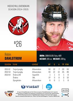 2014-15 HockeyAllsvenskan #HA-324 Robin Dahlstrom Back
