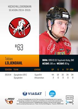 2014-15 HockeyAllsvenskan #HA-329 Tobias Liljendahl Back