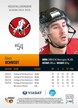 2014-15 HockeyAllsvenskan #HA-332 Adam Schmidt Back