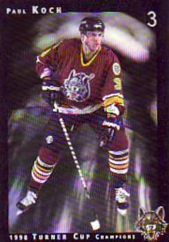 1998-99 Chicago Wolves (IHL) Turner Cup Champions 1997-98 #4 Paul Koch Front