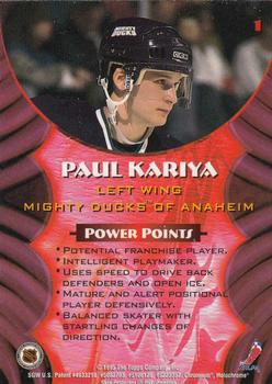 1994-95 Finest - Bowman's Best Red Rookies #1 Paul Kariya Back