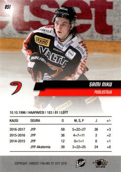 2017-18 Cardset Finland #051 Sami Niku Back