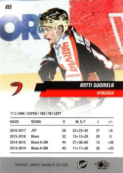 2017-18 Cardset Finland #055 Antti Suomela Back