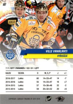 2017-18 Cardset Finland #107 Ville Vahalahti Back
