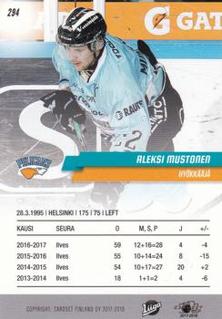 2017-18 Cardset Finland #294 Aleksi Mustonen Back