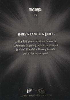 2017-18 Cardset Finland - Masks #1 Kevin Lankinen Back