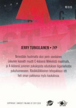 2017-18 Cardset Finland - Rockstars #RS5 Jerry Turkulainen Back