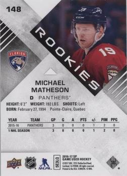 2016-17 SP Game Used - Purple #148 Michael Matheson Back