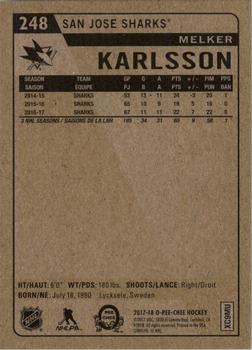 2017-18 O-Pee-Chee - Retro #248 Melker Karlsson Back