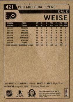 2017-18 O-Pee-Chee - Retro #421 Dale Weise Back