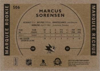 2017-18 O-Pee-Chee - Retro #506 Marcus Sörensen Back
