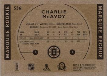 2017-18 O-Pee-Chee - Retro #536 Charlie McAvoy Back