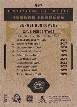 2017-18 O-Pee-Chee - Retro #597 Sergei Bobrovsky Back