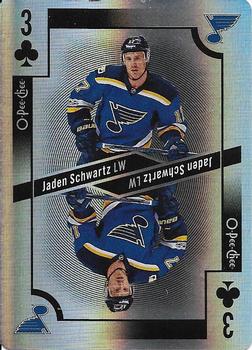 2017-18 O-Pee-Chee - Playing Cards Foil #3♣ Jaden Schwartz Front