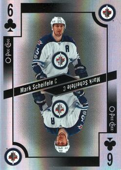 2017-18 O-Pee-Chee - Playing Cards Foil #6♣ Mark Scheifele Front