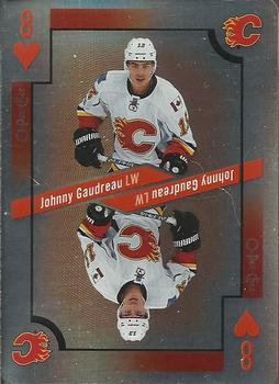 2017-18 O-Pee-Chee - Playing Cards Foil #8♥ Johnny Gaudreau Front